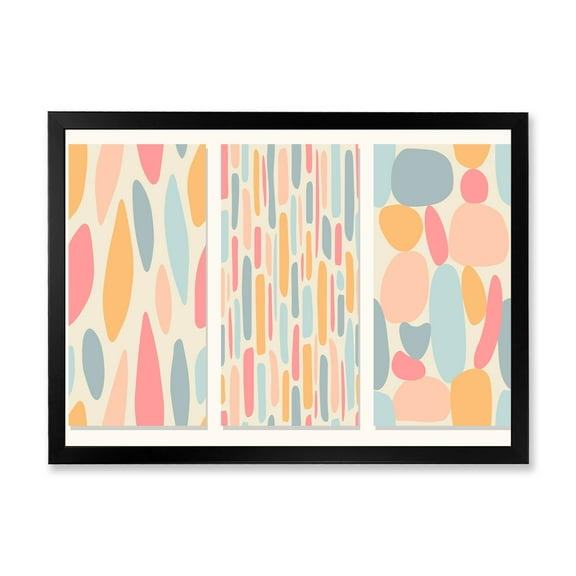 Designart 'Patchwork of Pastel Organic Shapes' Modern Framed Art Print