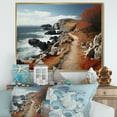 thumbnail image 1 of Designart "Path Along the Coast IV" Landscapes Floater Framed Wall Art Living Room, 1 of 7