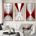 thumbnail image 1 of Designart "Path to Dreams Red and White I" Abstract Landscape Framed Wall Art Set Of 3 - Red Abstract Landscapes Frame Gallery Wall Set For Home Decor, 1 of 6