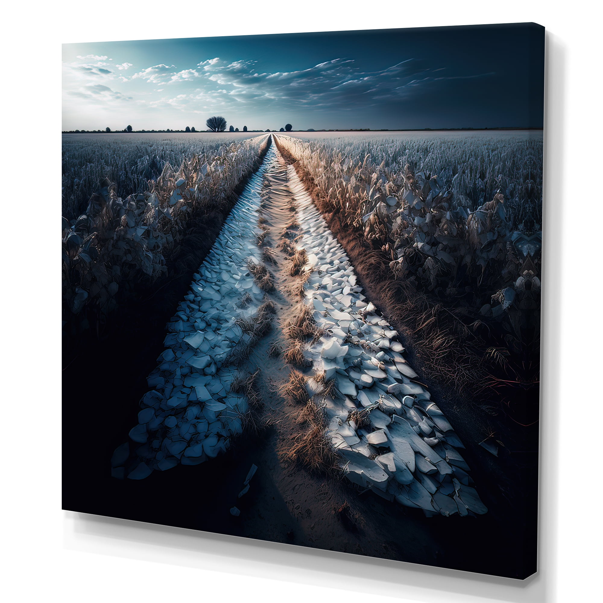 Designart Path In The Middle Of A Field II Canvas Wall Art