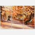thumbnail image 1 of Designart ' Path In The Park In Sunny Autumn Day ' Country Canvas Wall Art Print, 1 of 3