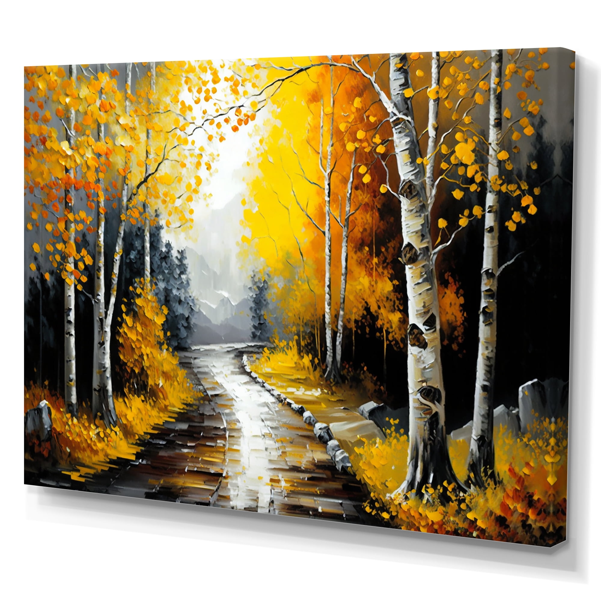 Designart Path Into The Yellow Forest I Canvas Wall Art