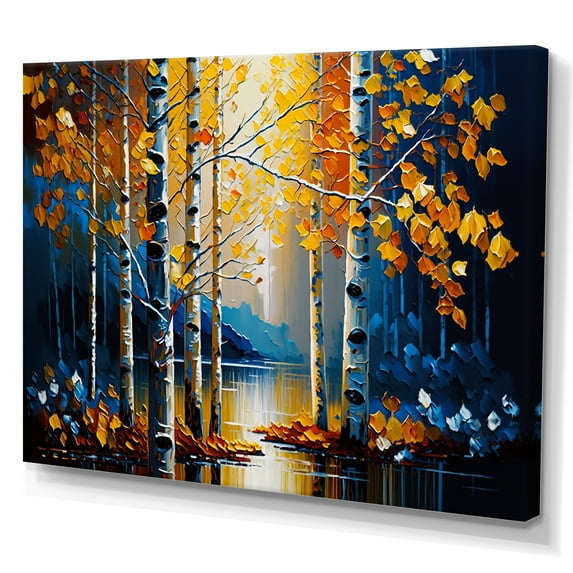 Designart Path Into The Yellow Forest III Canvas Wall Art