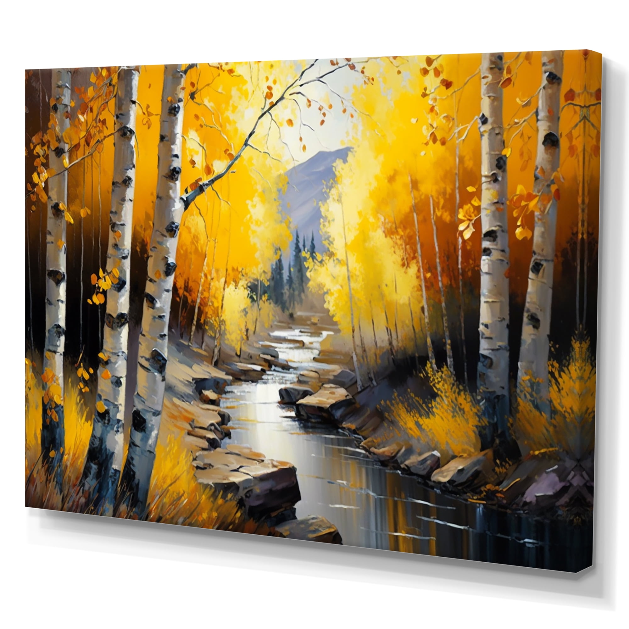 Designart Path Into The Yellow Forest IV Canvas Wall Art