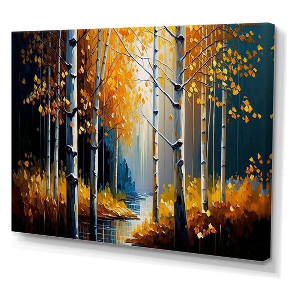 Designart Path Into The Yellow Forest VI Canvas Wall Art