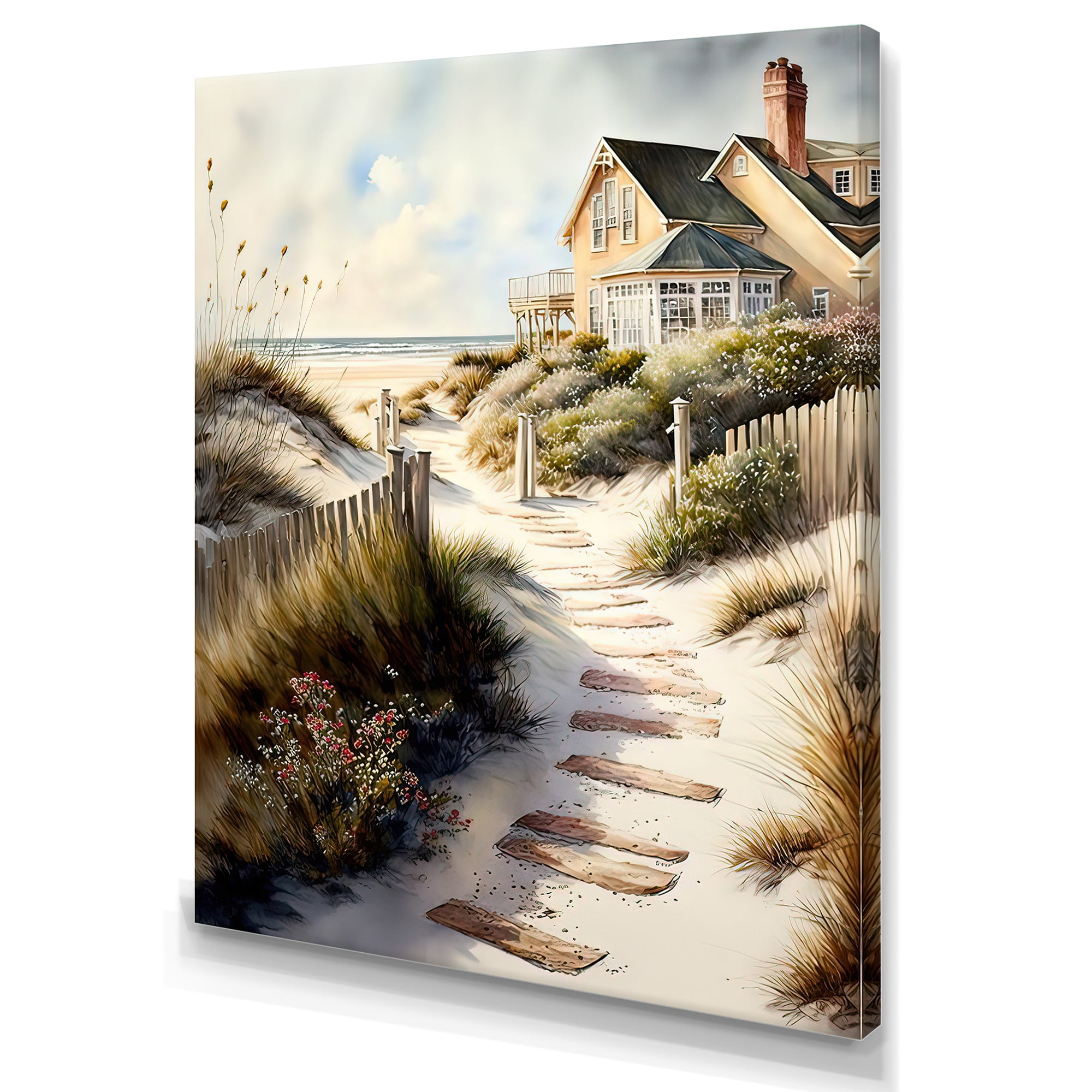 Designart Path To Beach House VI Canvas Wall Art