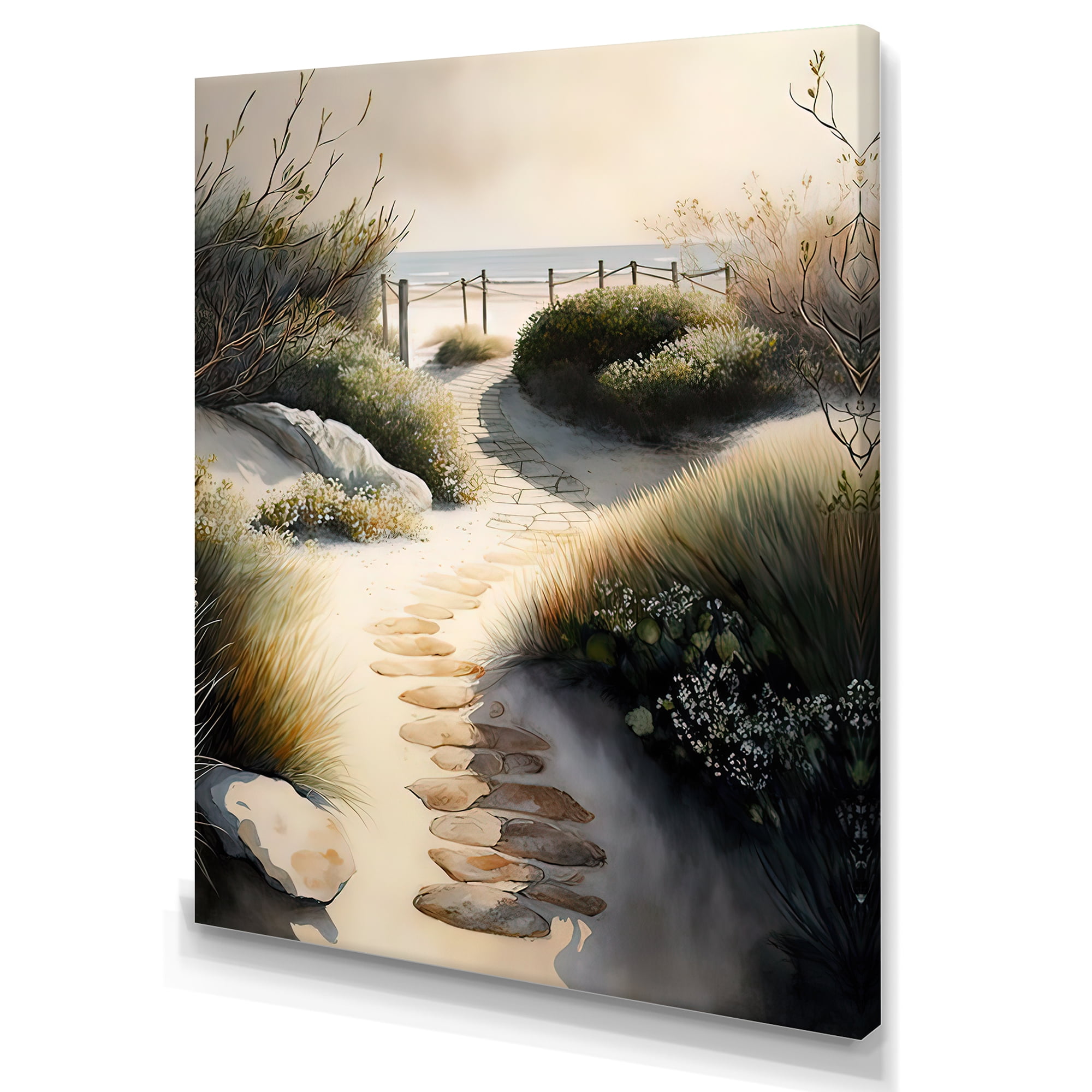 Designart Path To The Beach I Canvas Wall Art