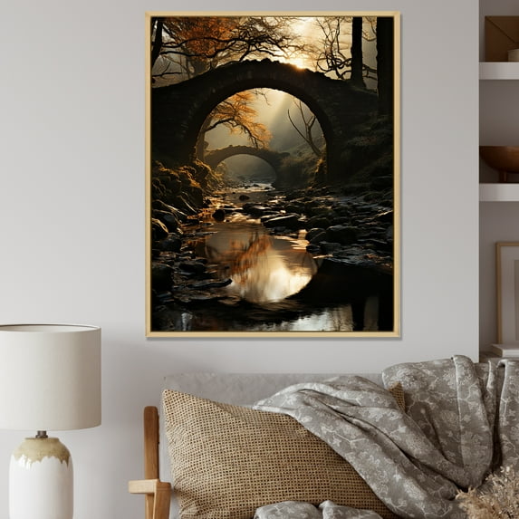 Designart "Path To Void Landscape I" Bridges Floater Framed Canvas Prints