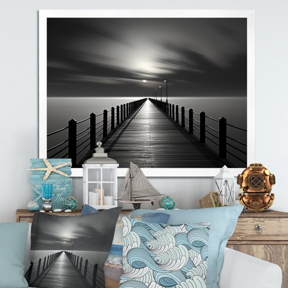 Designart "Path To Void Landscape III" Bridges Picture Framed Canvas Art Print