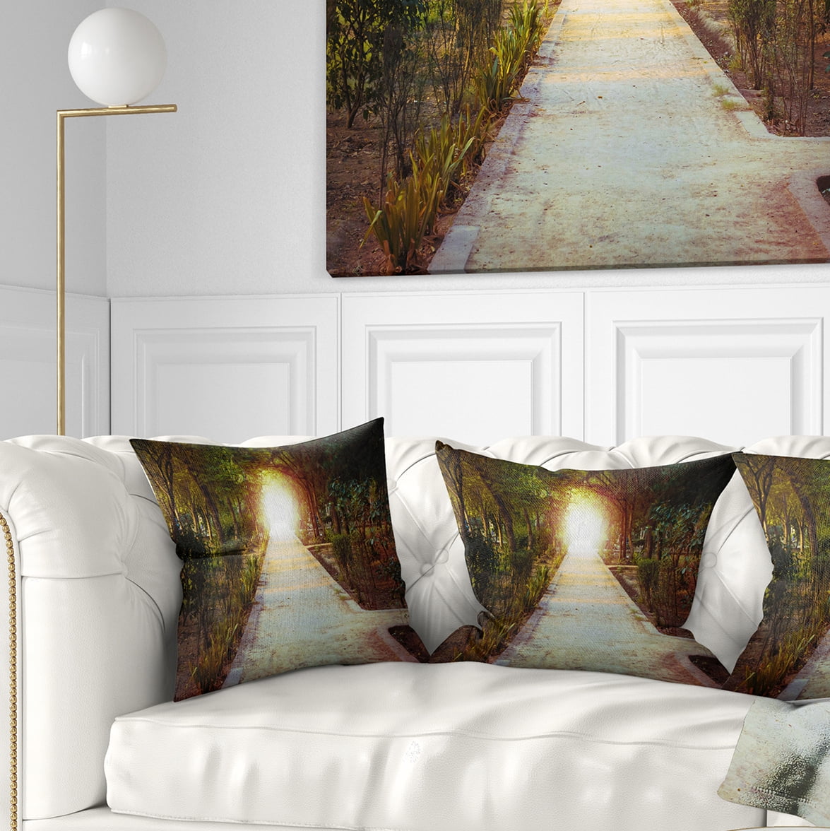 Designart Path to Magical Mystery Woods - Landscape Photography Throw Pillow - 16x16
