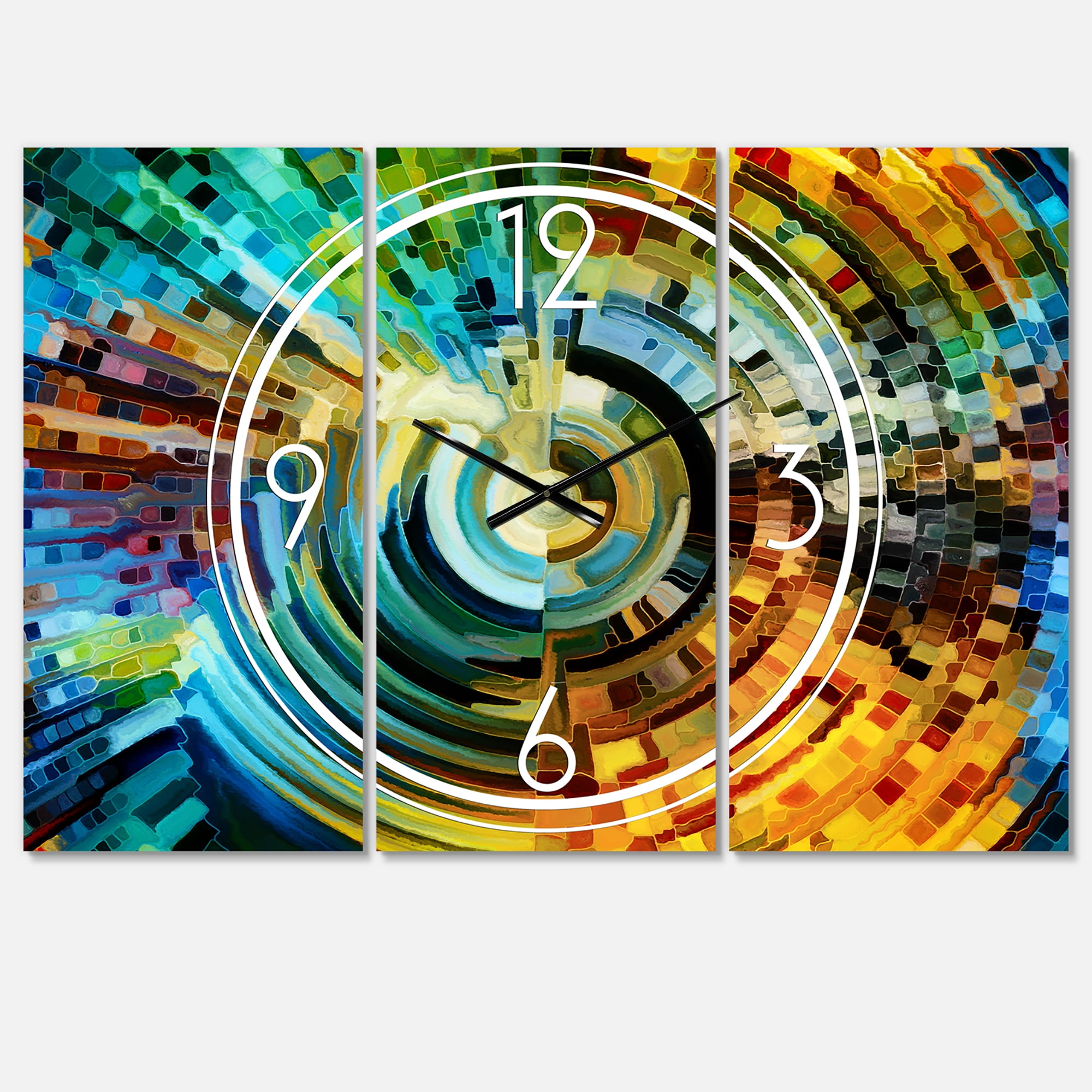 Designart 'Paths of Stained Glass' Modern Wall Clock