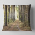 thumbnail image 1 of Designart Pathway in Autumn Pine Forest - Modern Forest Throw Pillow - 18x18, 1 of 4