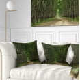 thumbnail image 1 of Designart Pathway in Thick Green Forest - Landscape Photography Throw Pillow - 16x16, 1 of 5