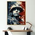 thumbnail image 1 of Designart "Patriot'S Palette: Military Soldier" Military Floater Framed Wall Decor, 1 of 5
