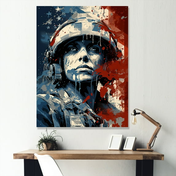 Designart "Patriot'S Palette: Military Soldier" Military Wall Decor