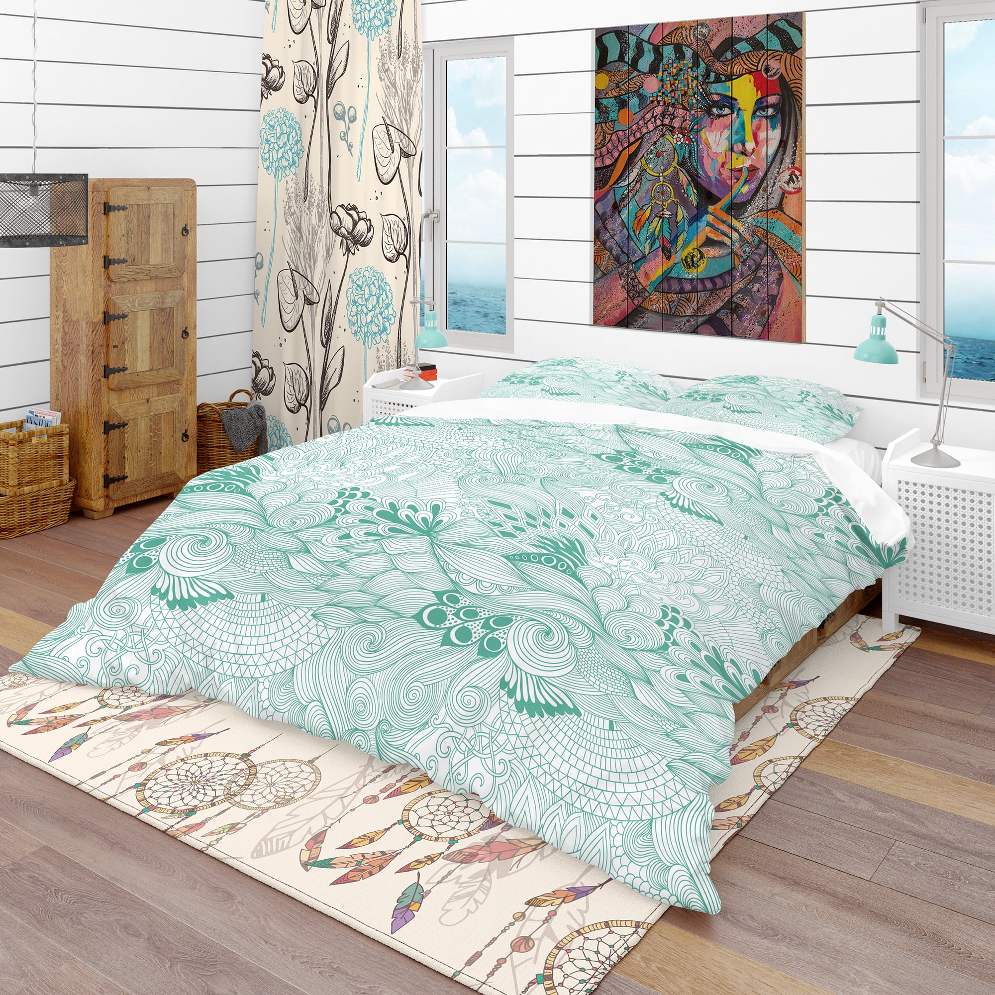 Designart 'Pattern Abstract with Colorful Ornament' Modern & Contemporary Duvet Cover Set