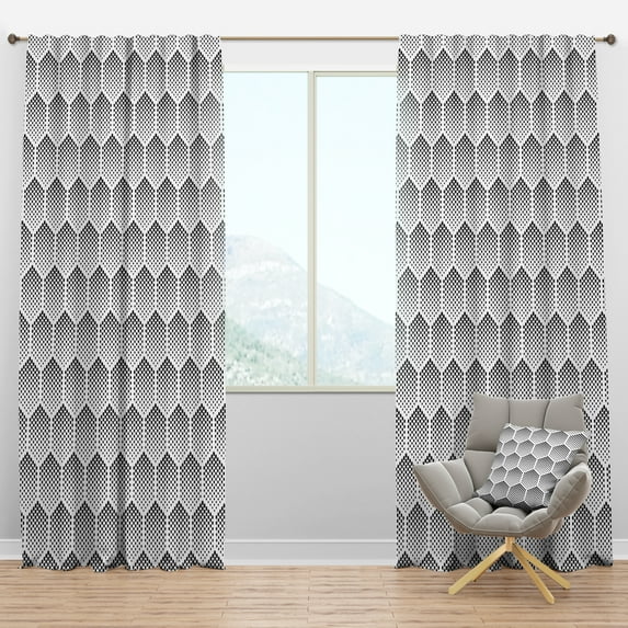 Designart 'Pattern Halftone' Modern Blackout Curtain Panel