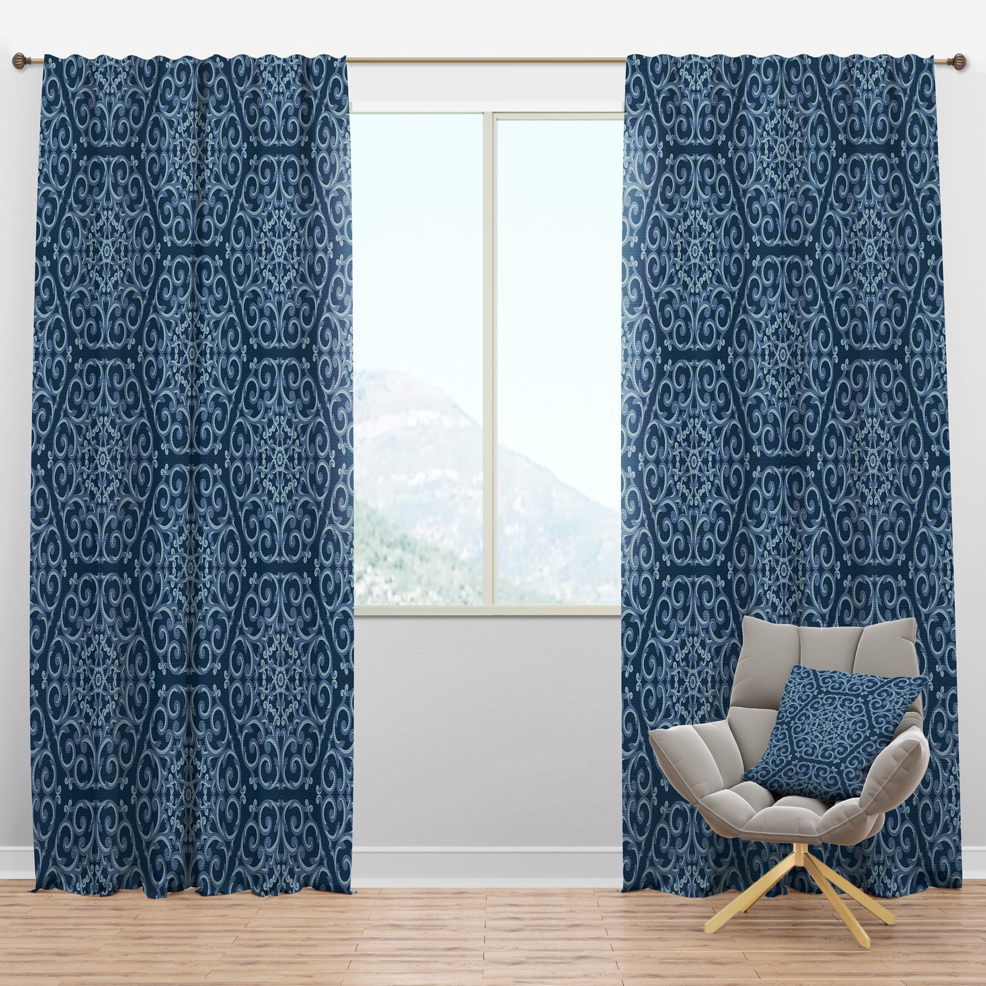 Designart 'Pattern In Vintage' Mid-Century Modern Blackout Curtain Panel
