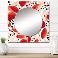 thumbnail image 1 of Designart "Pattern Of Red And White Polka Dots II" 0 Square Mirror For Wall Decor - Large Red Square Mirror Printed Wall Decor - Modern Square Living Room Mirror, 1 of 5