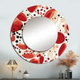 thumbnail image 1 of Designart "Pattern Of Red And White Polka Dots II" Graphic Print Red Large Round Mirror - Round Bedroom Mirror Wall Decor - Modern Round Printed Mirror - 36" x 36", 1 of 6