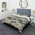 thumbnail image 1 of Designart "Pattern Of Winter Landscapes In White And Blue" Flowers Bedding Covert Set - Traditional Bed Set With 1 Sham, 1 of 5