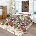 thumbnail image 1 of Designart 'Pattern with Flowers & Butterflies' Modern & Contemporary Duvet Cover Set, 1 of 4