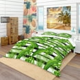 thumbnail image 1 of Designart 'Pattern with Tropical Palm Leaves' Tropical Duvet Cover Set, 1 of 4