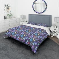 Designart 'Pattern with Watercolor Crystals with Star Sky' Modern & Contemporary Duvet Cover Set