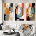 thumbnail image 1 of Designart "Patterned Abstractions V" Modern Geometric Framed Wall Art Set Of 3 - Green Abstract Frame Canvas Set For Living Room Decor, 1 of 7
