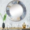 thumbnail image 1 of Designart "Patterned Celestial Elegance in Gold and Blue Marble III" Marble Spiral Round Wall Mirror - Oval Printed Decorative Mirror - Multiple Color Options, 1 of 5