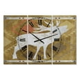 thumbnail image 1 of Designart 'Patterned Howling White Moose' Oversized Traditional Wall Clock, 1 of 3