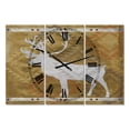thumbnail image 1 of Designart 'Patterned Walking White Moose' Large Traditional Wall Clock, 1 of 3