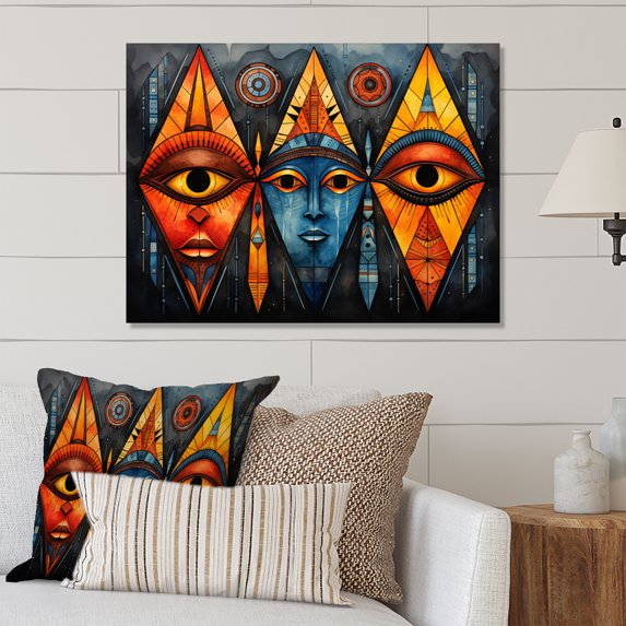 Designart "Patterns from African Tribes II" African Metal Art Living Room