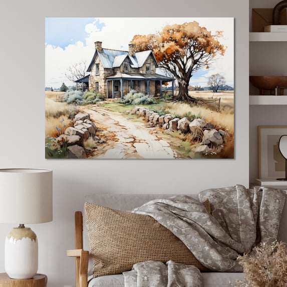 Designart "Patterns of a Farmhouse An Artistic Perspective II" Farm Wall Art Print