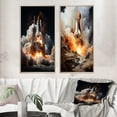 thumbnail image 1 of Designart "Payload Deployment in Space Shuttle III" Space Shuttle Framed Wall Art Set Of 2 - White Transportation Framed Canvas Set For Living Room Decor, 1 of 7
