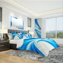 Designart 'Peaceful Blue Flowing Through' Modern & Contemporary Duvet Cover Set