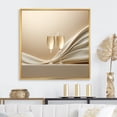 thumbnail image 1 of Designart "Peaceful Champagne Salute" Champagne Floater Framed Wall Art Living Room, 1 of 5