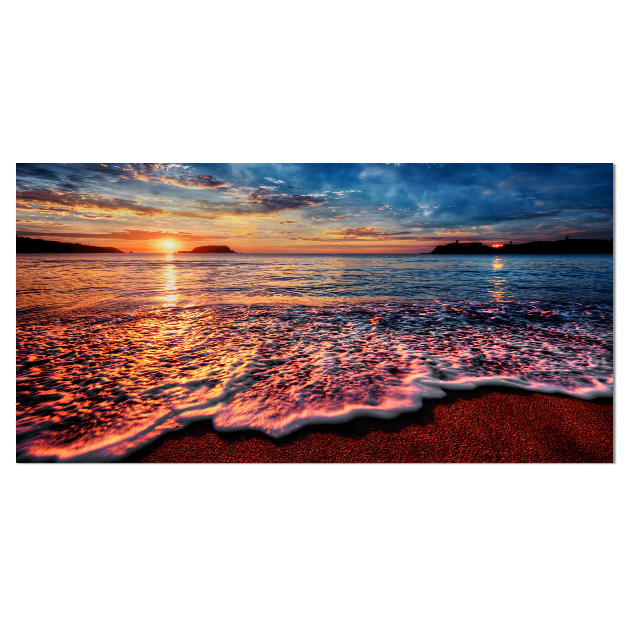 Designart 'Peaceful Evening Beach View ' Seascape Canvas Art Print