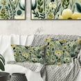 thumbnail image 1 of Designart "Peaceful Green Florals in White Garden" Floral Printed Throw Pillow, 1 of 5