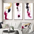 thumbnail image 1 of Designart "Peaceful Intensity Magenta and Gold Series" Abstract Painting Framed Wall Art Set Of 3 - Gold Modern Frame Gallery Set For Office Decor, 1 of 6