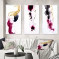 thumbnail image 1 of Designart "Peaceful Intensity Magenta and Gold Series" Abstract Painting Framed Wall Art Set Of 3 - Gold Modern Frame Gallery Set For Office Decor, 1 of 6
