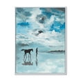 thumbnail image 1 of Designart 'Peaceful Scene Of Horse and Man Running By The Water' Farmhouse Framed Canvas Wall Art Print, 1 of 5