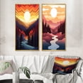 thumbnail image 1 of Designart "Peaceful Sunset Mountain Forest Daydreams I" Landscape Mountains Framed Wall Art Set Of 2 - Traditional Yellow Framed Wall Art Set Of 2, 1 of 6