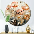 thumbnail image 1 of Designart "Peach Blossoming composition II" Abstract Botanicals Oversized Wall Clock, 1 of 5