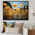 thumbnail image 1 of Designart "Peach Buttercups landscape Vibrant II" Floral Floater Framed Canvas Wall Art, 1 of 7