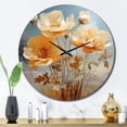 thumbnail image 1 of Designart "Peach Buttercups love expression II" Floral Oversized Wall Clock, 1 of 5