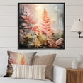 thumbnail image 1 of Designart "Peach Ferns love expression" Floral Floater Framed Wall Art Print, 1 of 7