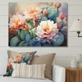 thumbnail image 1 of Designart "Peach Green Cactus love expression" Floral Wall Art Print, 1 of 5