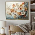 thumbnail image 1 of Designart "Peach Grey Maple Tree Maple II" Floral Floater Framed Canvas Art Print, 1 of 7