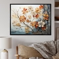 thumbnail image 1 of Designart "Peach Grey Maple Tree Maple II" Floral Floater Framed Canvas Art Print, 1 of 7